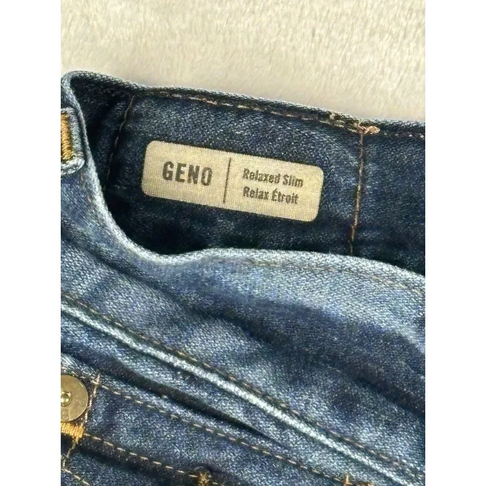 True Religion Jeans Men's Blue Geno Relaxed‎ Slim Jeans Split Hem Size 32